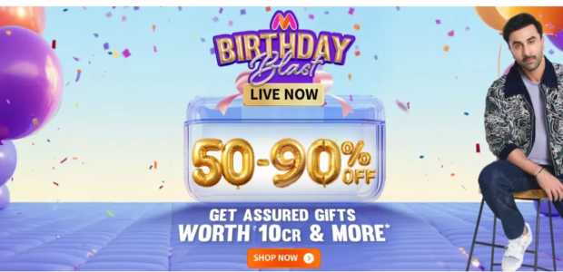 Myntra Birthday Blast Sale 50% To 90% Off For Men