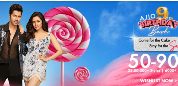 Ajio 9th Birthday Bash Sale Upto 50% To 90% Off