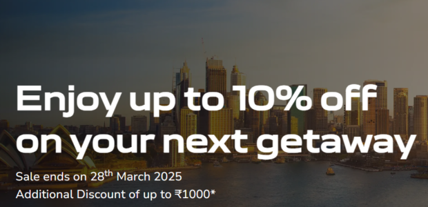 Enjoy Upto 10% Off On Your Next Getaway